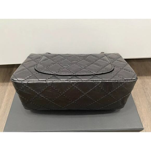 CHANEL MINI REISSUE FLAP BAG 2.55 BLACK chain CALFSKIN LEATHER BAG 2021 - Picture 7 of 10